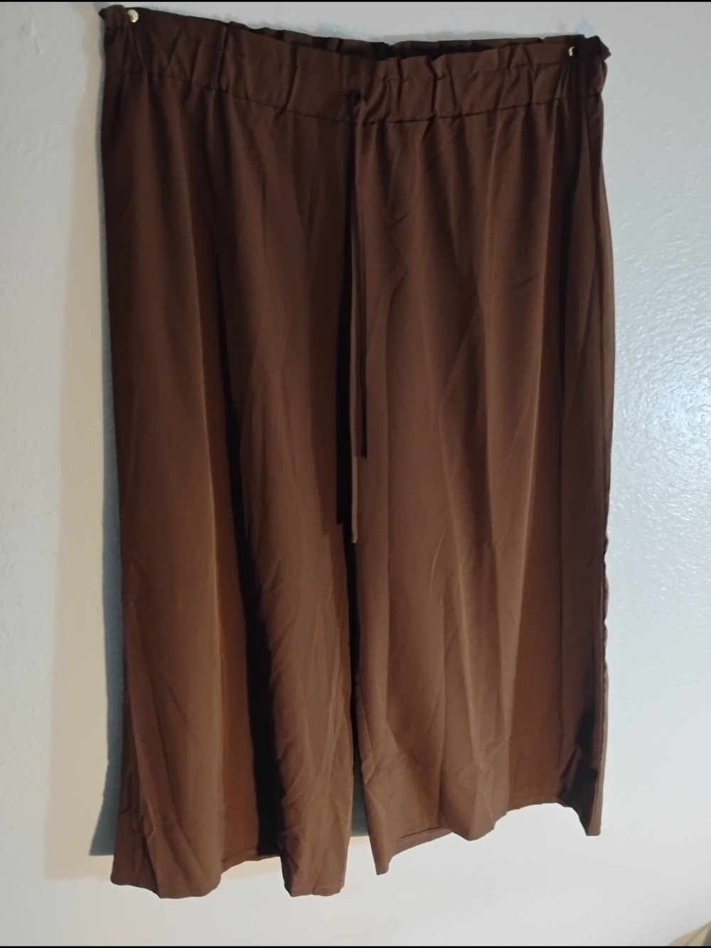 Shein 6x Casual Brown Wide Leg Drawstring Pants